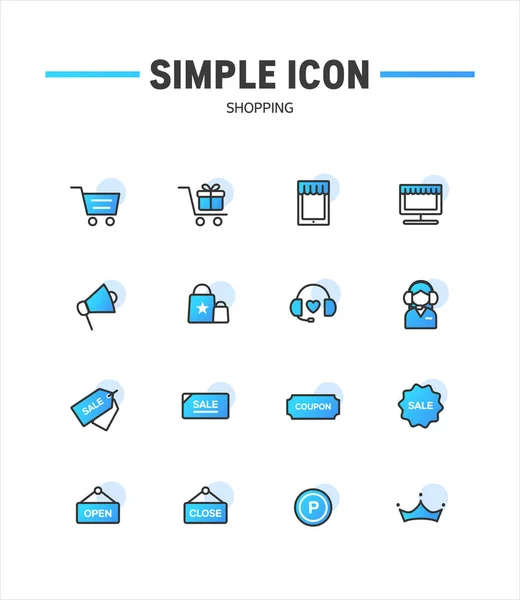 シンプルなアイコンショッピング — ストックベクタ