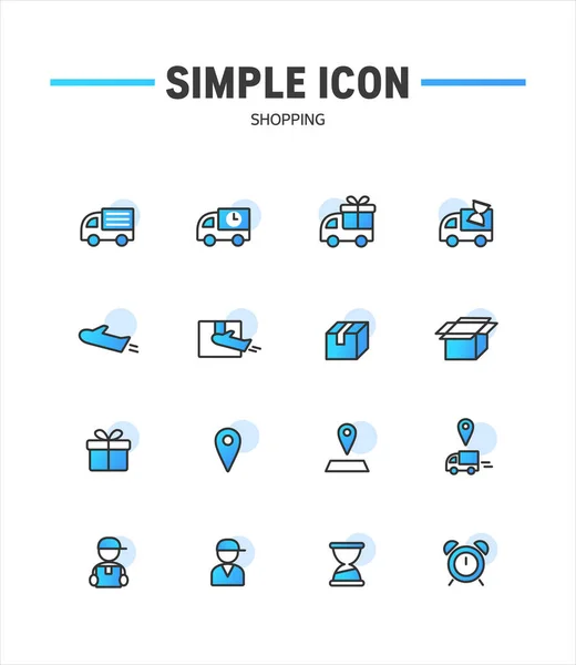 Fácil Usar Icono Simple Compras — Archivo Imágenes Vectoriales