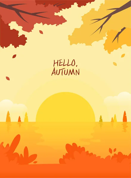 Тёплый Осенний Фон Иллюстрации — стоковый вектор