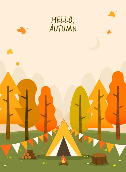 Warm Colored Autumn Background Illustration — 图库矢量图片