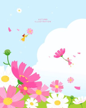 Cool autumn scenery illustration
