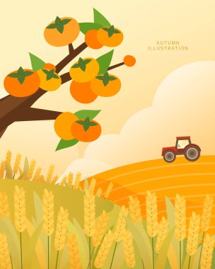 Cool autumn scenery illustration