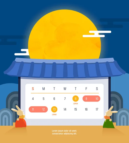 Chuseok Holiday Delivery Information Template — Vettoriale Stock