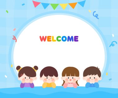 Cute children's children's recruitment frame