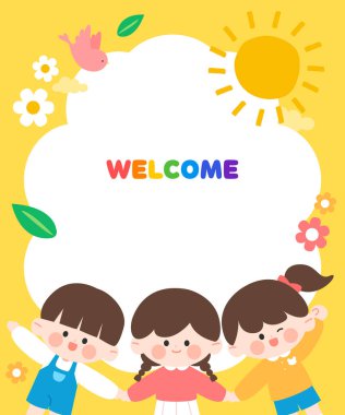 Cute children's children's recruitment frame