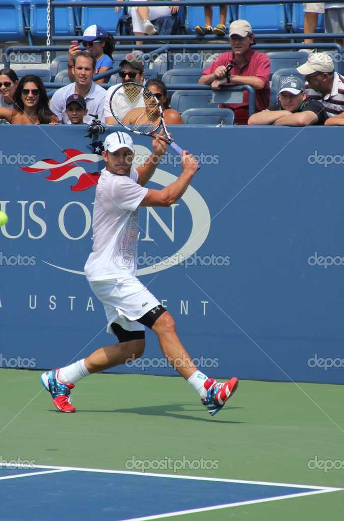 Grand Slam champion Andy Roddick practices for US Open at Billie