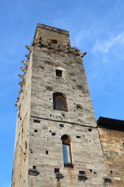 san Gimignano'da Toskana Ortaçağ Kulesi