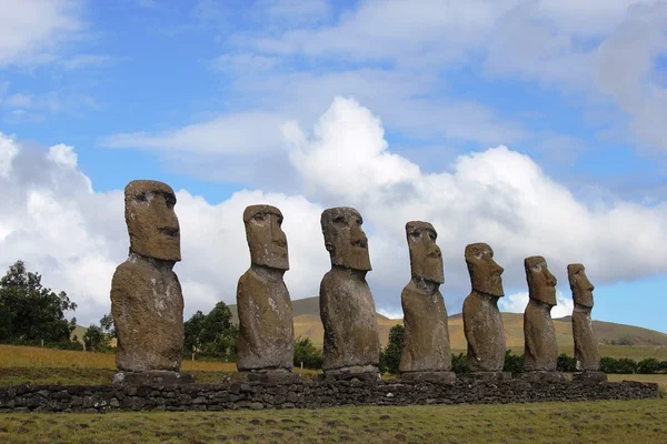 Siedem moai platformy, Wyspa Wielkanocna, chile — Zdjęcie stockowe