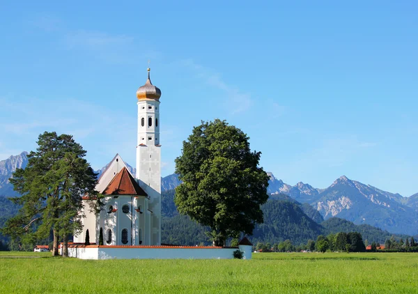 Igreja de São Colombo, perto de Fussen, Baviera, Alemanha — Fotografia de Stock
