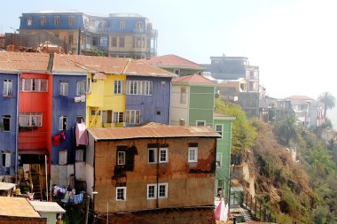 renkli evleri valparaiso, Şili