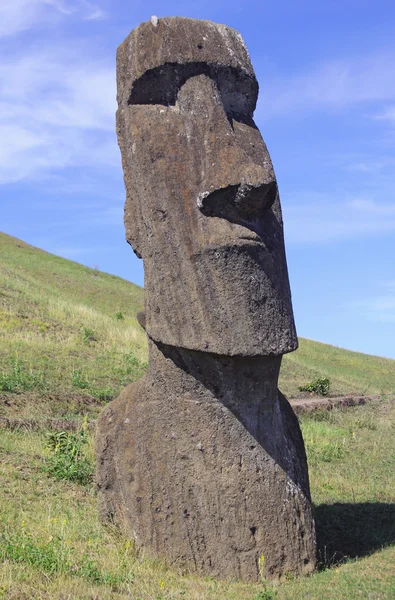 Moai na lomu, východní island, chile — Stock fotografie