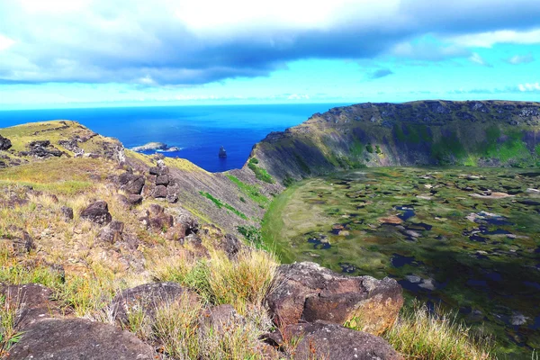 Cratère volcan Rano Kao, île de Pâques, Chili — Photo