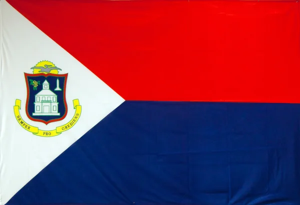 La bandera de San Martín Es la bandera nacional de la parte holandesa de la isla de San Martín, que es un país dentro del Reino de los Países Bajos. — Foto de Stock