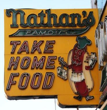 nathan'ın orijinal Restoran işareti coney Island, new york