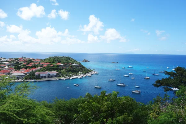 Gustavia hafen, st. barths, französisch westindien — Stockfoto