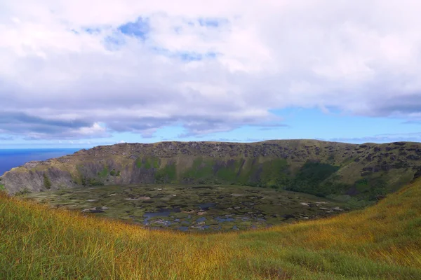 Rano Kau volcano crater, Easter island, Chile — Stock Photo, Image