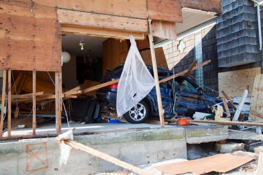 Kasırga far rockaway, ny kumlu topraklarda araba yok