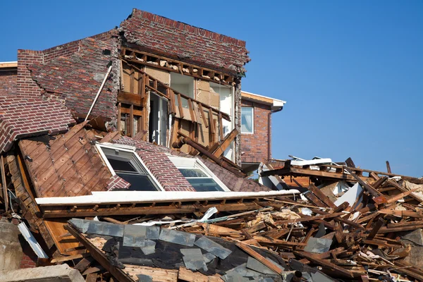 Elpusztult beach house utóhatásaként a Sandy hurrikán messze Rockaway, New York-ban — Stock Fotó