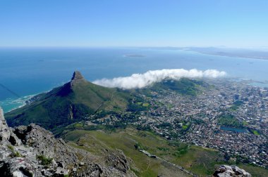 Aslanlar kafa ve cape town, Güney Afrika, tablo dağın tepesinden görüntüleyin