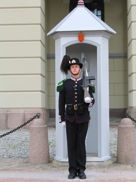 :Garde royale gardant le palais royal à Oslo, Norvège — Photo