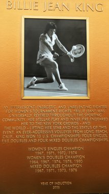 Billie jean king mahkeme plak bize açık şampiyonu Mahkemesi