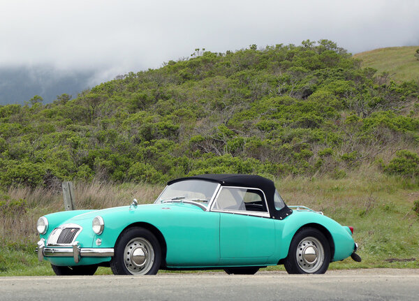 MGA sport car in suburb of San Francisco
