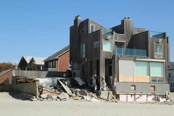Altı ay sonra fırtına sandy plaj evleri harap alanı yok — Stok fotoğraf