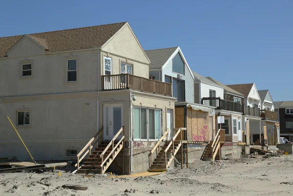 Altı ay sonra fırtına sandy plaj evleri harap alanı yok — Stok fotoğraf