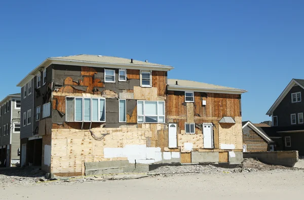 Zes maanden na orkaan sandy beach huizen verwoest gebied verwoest — Stockfoto