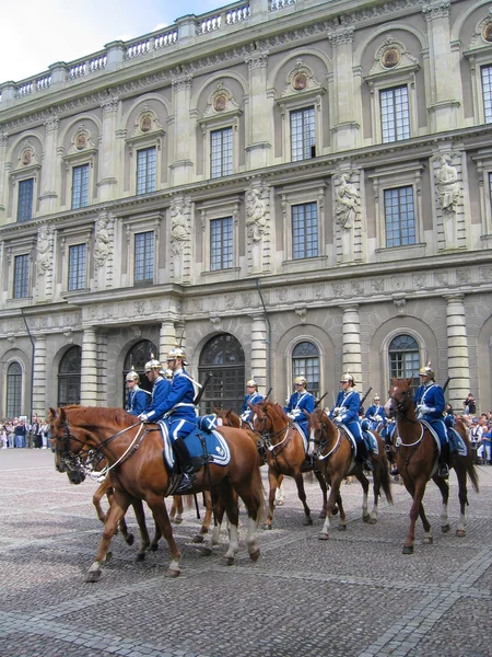 The ceremony of changing the Royal Guard in Stockholm, Sweden