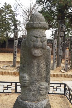 gyeongbokgung Sarayı, Seul, Kore yakınlarında ilkel heykeli