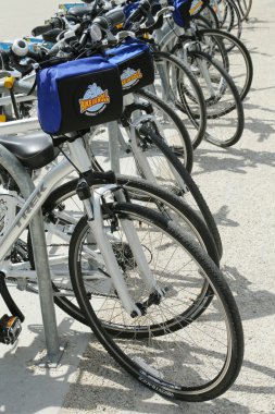 Bisiklet ve rulo Bisiklet new York'ta turistler için hazır