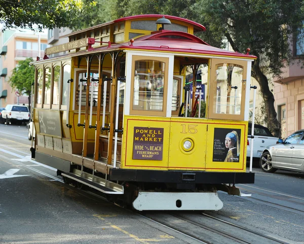 Słynnej kolejki linowej w san francisco — Zdjęcie stockowe