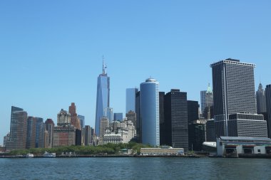 aşağı manhattan ve finans bölgesine skyline panorama
