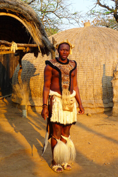 Zulu warrior in Shakaland Zulu Village, South Africa