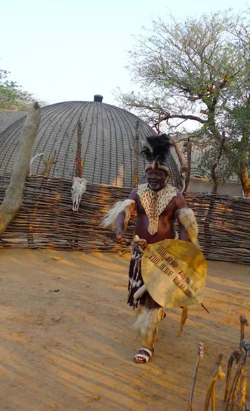 Zulu náčelník shakaland zulu vesnici, Jižní Afrika — Stock fotografie