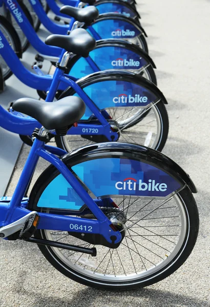 Citi bikes ready for business in New York — Stock Photo, Image