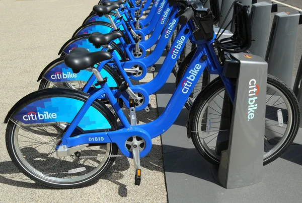 Estação de bicicleta Citi pronto para o negócio em Nova York — Fotografia de Stock