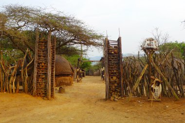 Entrance to the Great Kraal in Shakaland Zulu Village, South Africa clipart