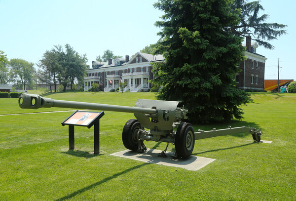 Anti-tank gun on display at Fort Hamilton US Army base in Brooklyn, NY