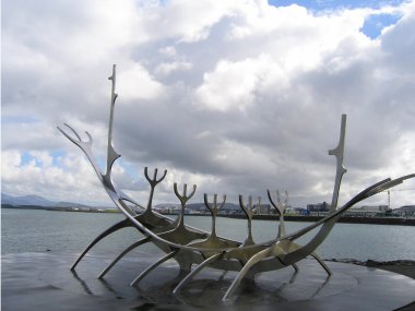Solfar or Sun Voyager sculpture in Reykjavik, Iceland clipart