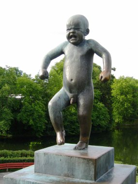 kızgın çocuk (sinnataggen) heykel vigeland Park Oslo, Norveç