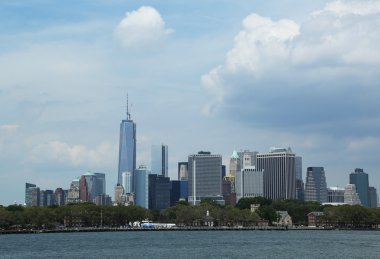 aşağı manhattan ve finans bölgesine skyline panorama