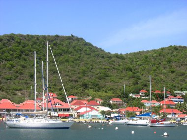 Gustavia Harbor'da st barths, Fransız Batı Hint Adaları