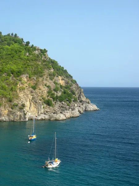 Aerial view at Shell beach, St Barts, French West Indies — Stock Photo, Image