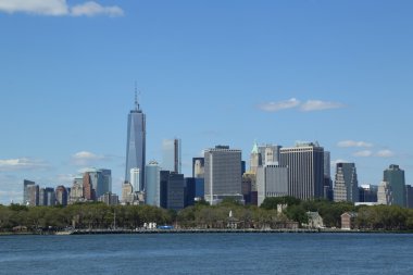 Lower Manhattan skyline panorama clipart