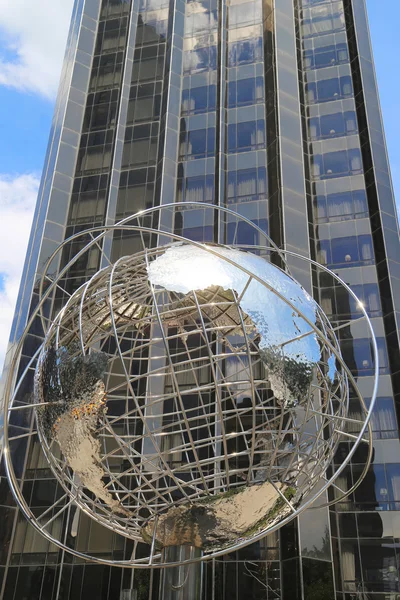 Globe in the front of Trump International Hotel and Tower at Columbus Circle, Manhattan, New York — Stock Photo, Image