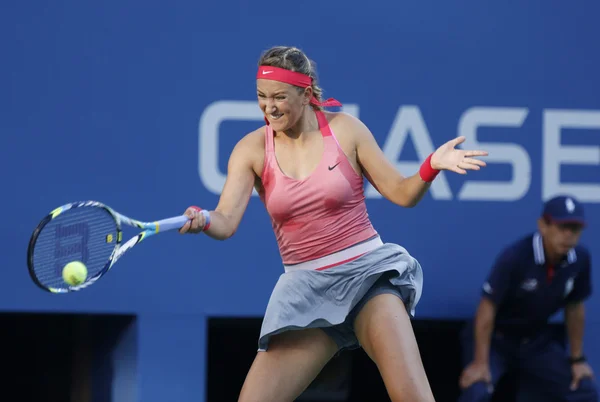 Die zweimalige Grand-Slam-Siegerin Victoria Asarenka während ihres letzten Matches bei den US Open 2013 gegen Serena Williams — Stockfoto