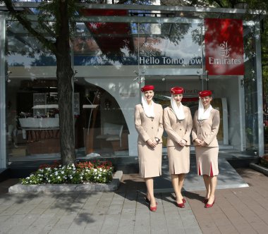 Emirates Hava Yolları uçuş görevlileri o emirates Havayolları kabin billie jean, ulusal Tenis merkezi sırasında bize açık 2013 Kral