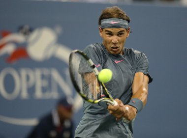 Twelve times Grand Slam champion Rafael Nadal during his second round match at US Open 2013 clipart